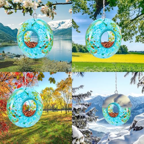 Bird Feeder Fly Through Glass Solar Bird Feeders for Garden Decor