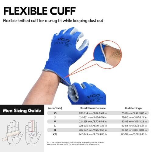 10Pairs Non Slip Safety Work Gloves (10 Count)