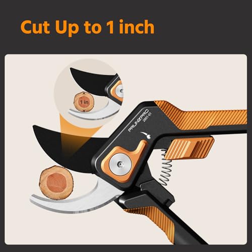 2 Pack Pruning Shears for Gardening Professional Bypass Hand Pruner Stainless Steel Sharp Blade Garden Scissors Plant Flower Garden Clipper Orange (2 Count)