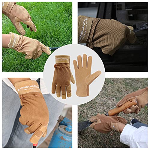 HLDD Womens Leather Work Gloves (2 Count)