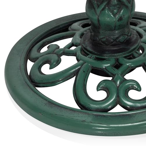 31" Tall Outdoor Antique Flower Birdbath with Bird Decoration Yard Statue