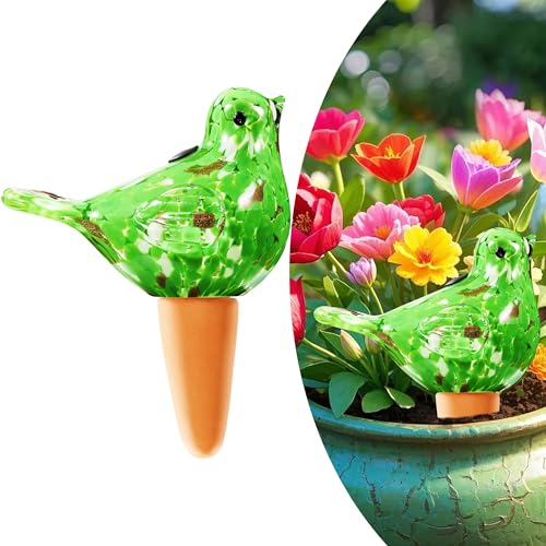 Glass Bird Shaped Plant Watering Ball Glass Automatic Watering Ball Flower Pot Insertion Spike Drip Irrigation Device Watering Ball Irrigation System Plant Enthusiast Gift