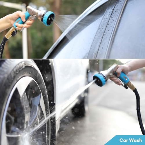 100% Metal Garden Hose Nozzle Sprayer with Ergonomic Handle