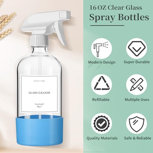 2 Pack Glass Spray Bottles with Silicone Sleeve (2 Count)