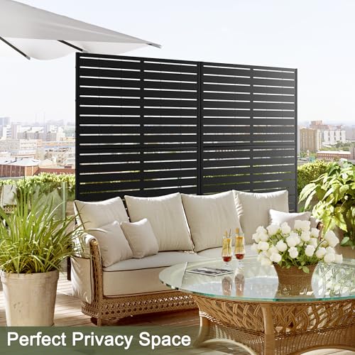 Metal Privacy Screen Outdoor 72" H×47" W (23.53 Sq Ft)