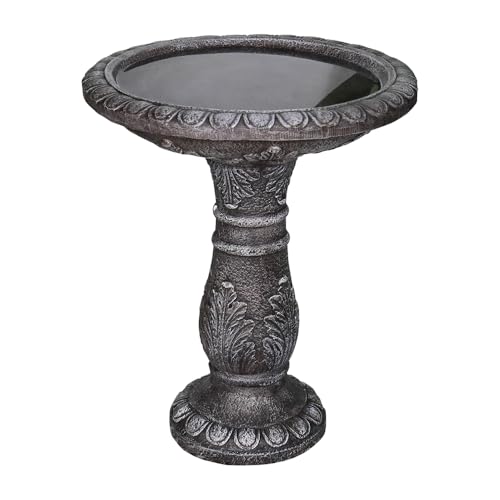 24.4" H Cement Bird Bath for Garden