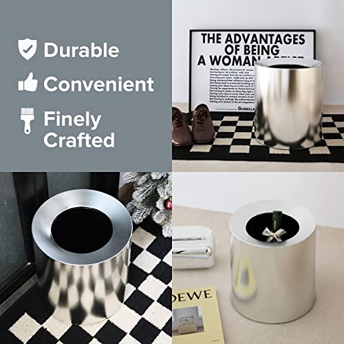Modern Polished Stainless Steel Design Garbage Can