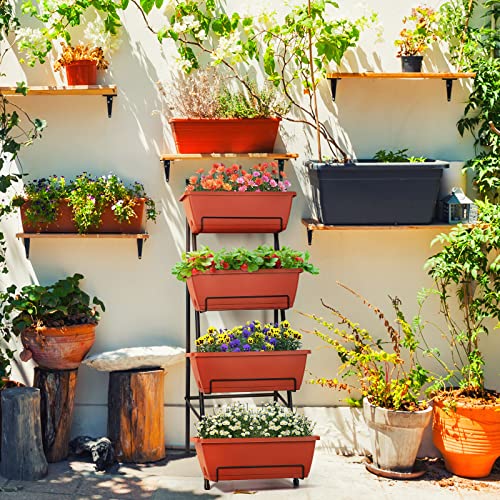 Raised Garden Bed with Legs 4 Tier Vertical Herb Garden Planter