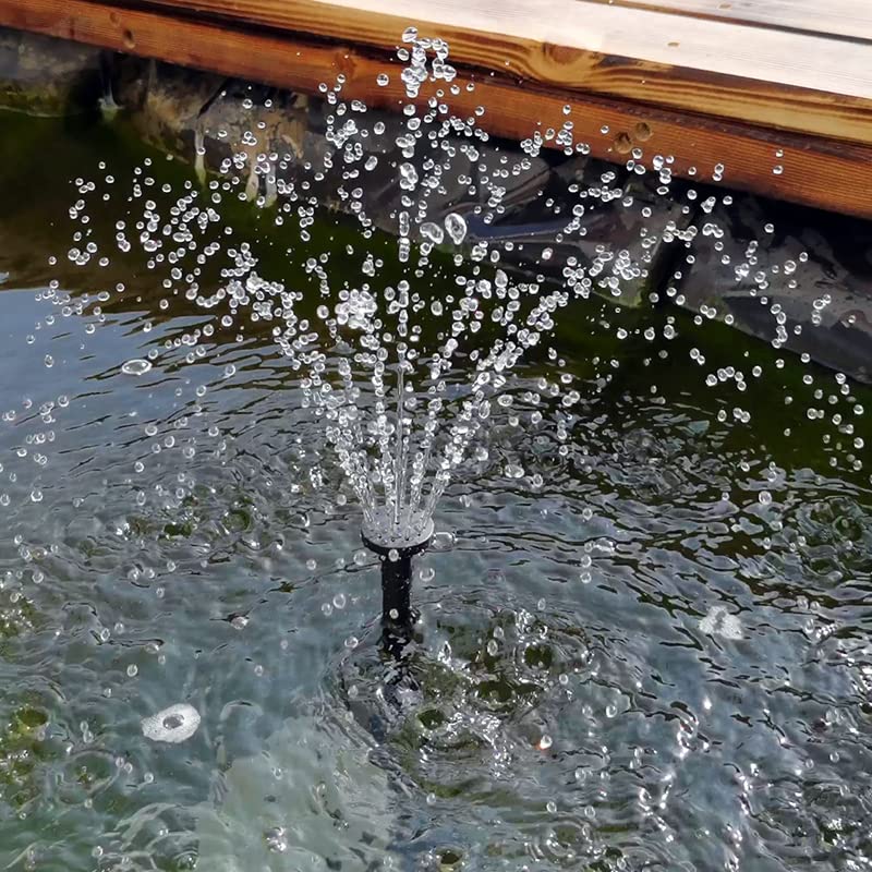 Solar Water Pump with Backup Battery and Fountain Lights for Birdbath