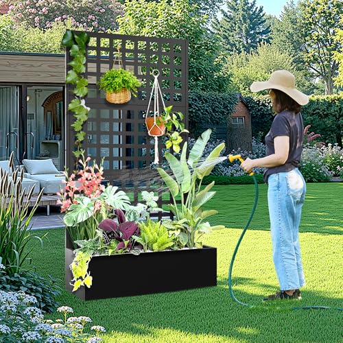 Metal Raised Garden Bed with Trellis
