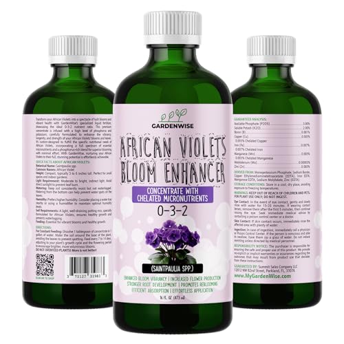 0-3-2 African Violet Fertilizer for Indoor Plants: Concentrated Plant Food β Plant Fertilizer, Bloom Booster for All Violets, Indoor Flowering Plants, Vigorous Growth and Blooming (8 OZ) (8 Fl Oz)