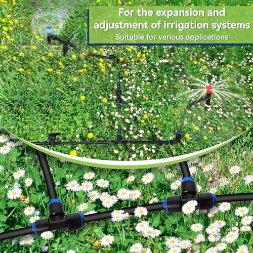 10 Pack 1 4" Drip Irrigation Tee Connectors (10 Count)