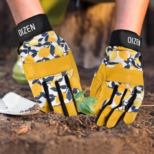 Cowhide Leather Thorn Proof & Puncture Resistant Gardening Gloves for Women and Men