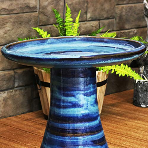 Sunnydaze Ceramic Bird Bath for Outside