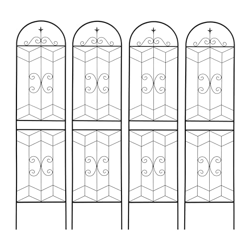 4 Pack 87x20in Garden Trellises with Black Metal Coating