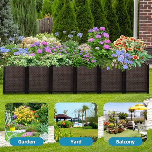 Large Raised Planter Box Outdoor Self Watering 94.4"x15.7"x19.7"