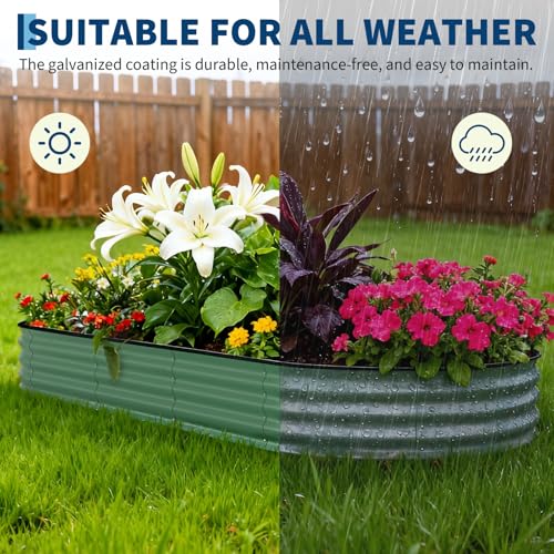2 Pcs Raised Garden Beds Outdoor 8x4x1.5 ft (2 Count)
