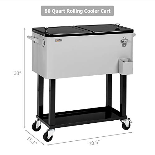 80 Quart Rolling Ice Chest