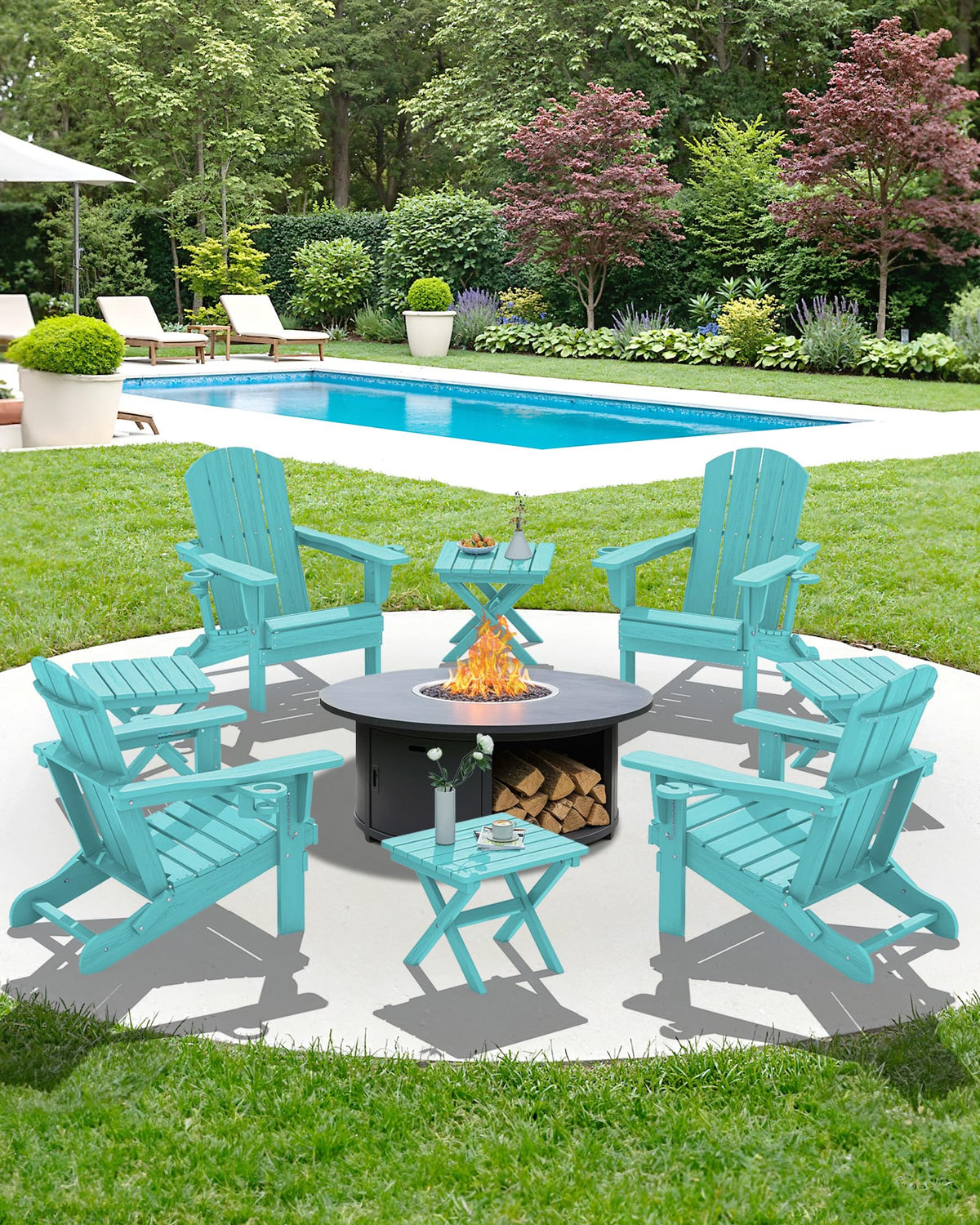 Small Folding Outdoor Side Table Set of 2 (2 Count)