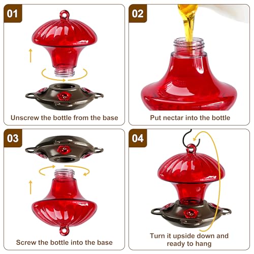 Glass Hummingbird Feeders for Outdoors Hanging