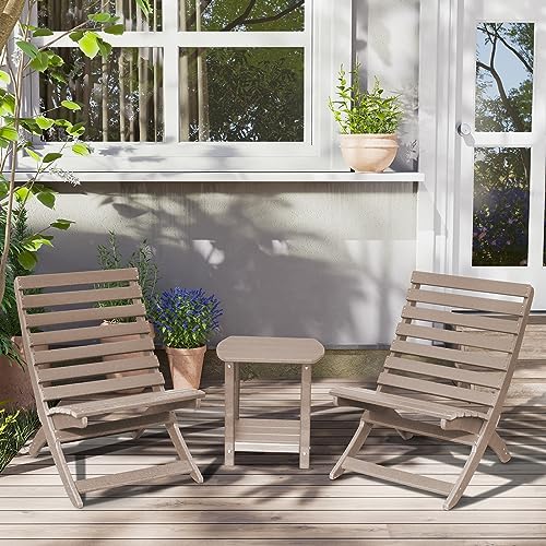 Adirondack Square Outdoor Side Table (Teak / a:Oval 2-Tier)