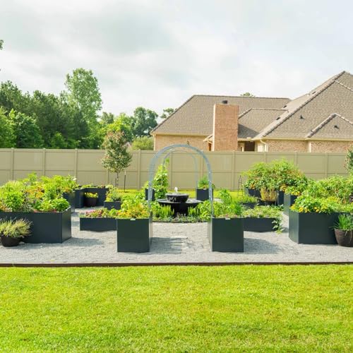 Modern Raised Garden Bed 17" Tall 27" x 83" Heavy Metal Planter for Trees Plants Flowers Double