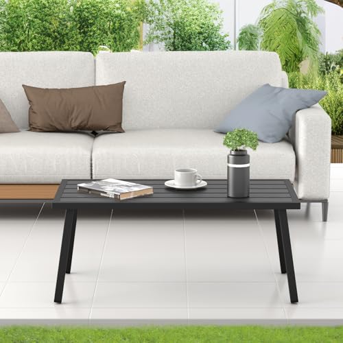 Small Metal Outdoor Coffee Side Table for Outside Patio