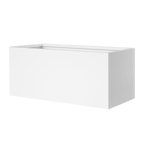 Metal Rectangular Planter 36" L x 15" W x 15" H (White / 36" L x 15" W x 15" H)