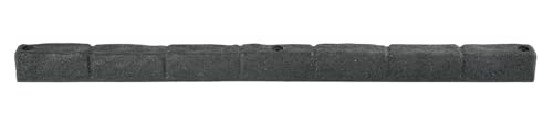 4' Rubber Cobblestone Flexible No Dig Landscape Mulch Border Edging with Anchoring Spikes for Lawns (12 Edgers)