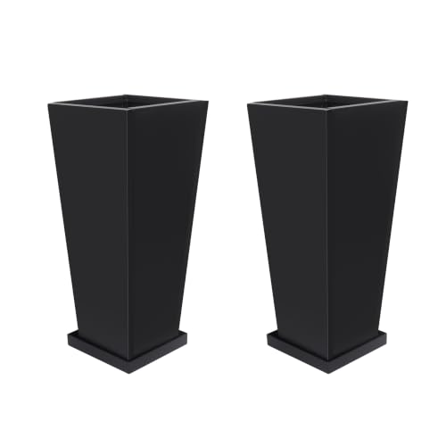 20" Metal Tall Outdoor Planters Set of 2 (20" H)