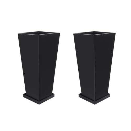 18" Metal Tall Outdoor Planters Set of 2 (18" H)
