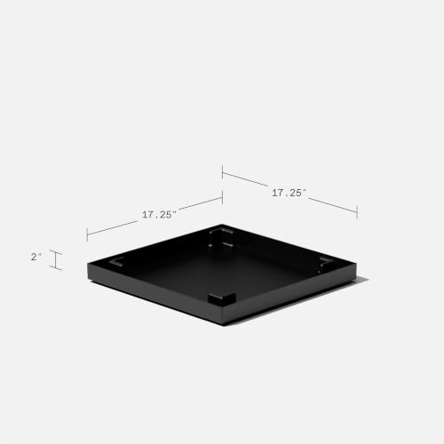 Block Series Cube Planter & Drip Tray (Black / Small - with saucer)