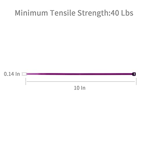 10 Inch Cable Zip Ties (Purple / 10 inch (40 lbs, 500 pcs))
