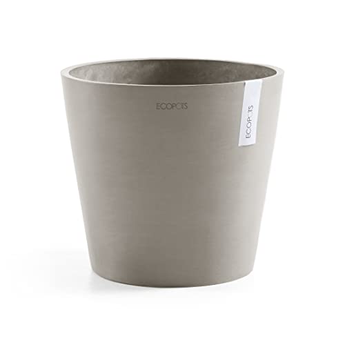 Amsterdam Round Flower Planter (Taupe / 16 Inches)