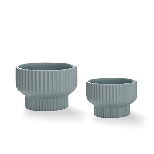Puoyik 2 Piece Set of Flower Pots 8 (7.8/5.9 Blue)