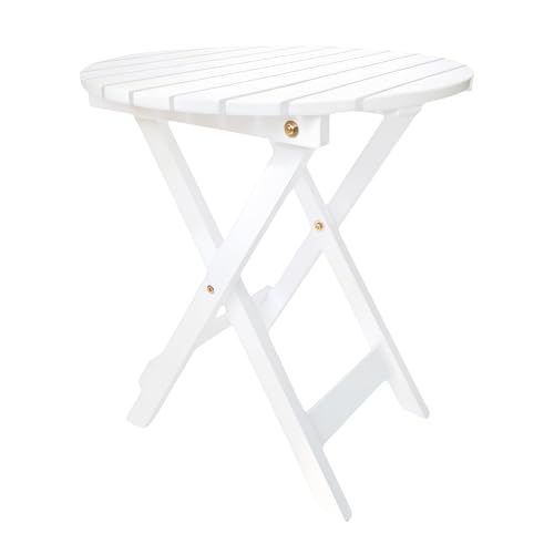 Outdoor Wooden Side Table (R-white-1)