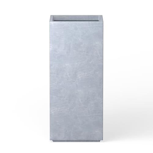 Large Column Square Blue Gray Concrete Planter 27.6" H (Slate Gray / 27.6" H)