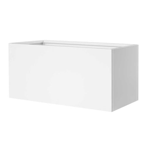 Metal Rectangular Planter 36" L x 12" W x 16" H (White / 36" L x 12" W x 16" H)