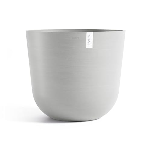 Oslo Round Flower Planter (White Grey / 25.5")