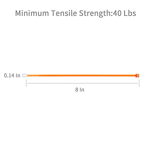 8 Inch Cable Zip Ties (8 inch (40 lbs, 500 pcs) / Orange)