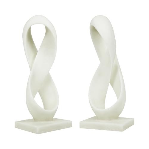 Modern Abstract Statue (Infinity Loop - White)