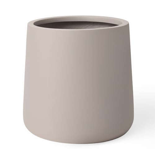 12.6" Premium Conico Fiberstone Outdoor Planter (Taupe / 13" H x 12.6" D)