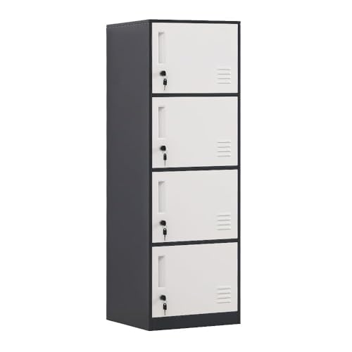 Metal Storage Locker Cabinet for Office (Grey / 4 Doors)