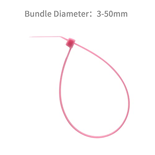 8 Inch Pink Cable Zip Ties (8 inch (40 lbs, 500 pcs) / Pink)