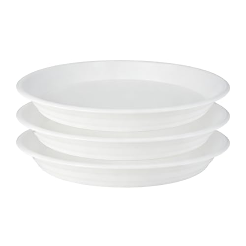 3Pcs Plant Saucer Tray (12in（3pcs） / White)
