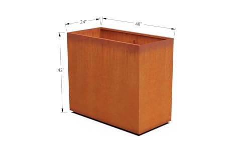 Corten Steel Planter Rectangle Outdoor Metal Garden Box Heavy Duty