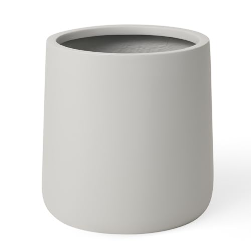 15" Premium Large Conico Fiberstone Outdoor Planter (Gray / 15.3" H x 15" D)