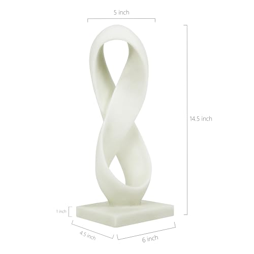Modern Abstract Statue (Infinity Loop - White)