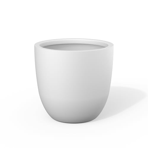 Modern Home Minimalist 10" Dia White Concrete Bowl Planter (White / 10-Inch Dia)