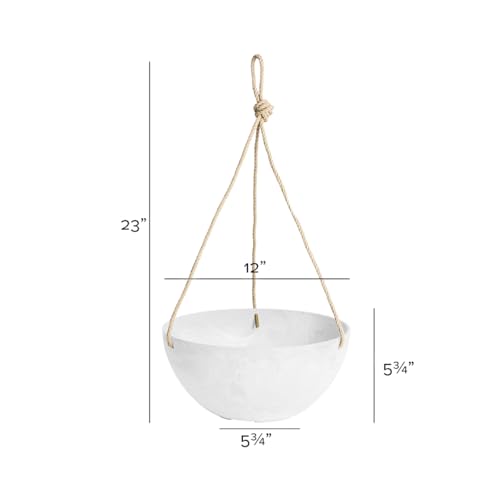 Self Watering Hanging Planter for Indoor or Outdoor Plants (White / 12")